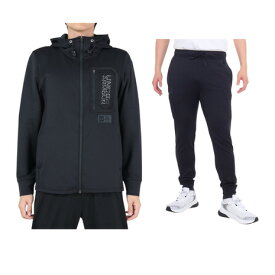 アンダーアーマー（UNDER ARMOUR）（メンズ）SPRING ニットジャケット ジョガーパンツ 上下セット ブラック