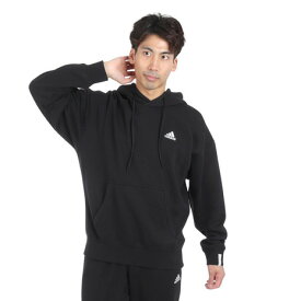 アディダス（adidas）（メンズ）エッセンシャルズ プラス ルーズフィット スモールロゴ フレンチテリー プルオーバーパーカー KWE97-JF3919