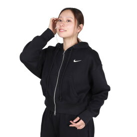 ナイキ（NIKE）（レディース）スポーツウェア クロップ フルジップ フリース 長袖フーディー HV2427-010