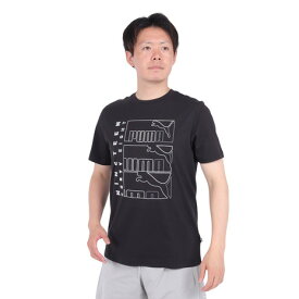 プーマ（PUMA）（メンズ）グラフィックス トリプル NO1 ロゴ 半袖 Tシャツ 681156 01 BLK