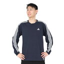 【20%OFFクーポン対象！8/5まで】アディダス（adidas）（メンズ）エッセンシャルズ プラス ルーズフィット スリーストライプスTシャツ 長袖 KWE93-JF3908 ロンT