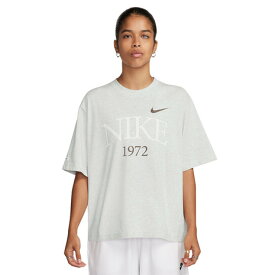 ナイキ（NIKE）（レディース）Tシャツ 半袖 スポーツウェア クラシック グレー ボックスシルエット ドロップショルダーFQ6601-051