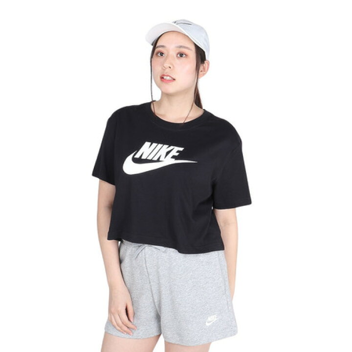 楽天市場 ナイキ Nike Tシャツ 半袖 エッセンシャル クロップ アイコン フレンチテリー Bv6176 010 レディース Supersportsxebio楽天市場支店