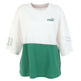 プーマ（PUMA）（レディース）半袖 Tシャツ レディース PUMA POWER カラーブロック 675567 52 GRN