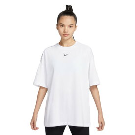 【15%OFFクーポン対象！4/25まで】ナイキ（NIKE）（レディース）Tシャツ 半袖 レディース エッセンシャル 無地 ワンポイント 白 オーバーサイズ DX7911-100