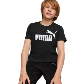プーマ（PUMA）（キッズ）Tシャツ 半袖 キッズ ジュニア ESS ロゴ Tシャツ 黒 ブラック 綿100% コットン100% 588982 01 BLK