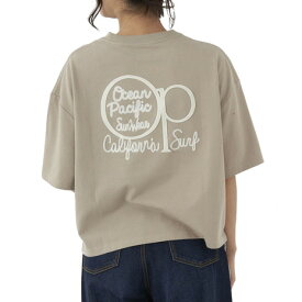 オーシャンパシフィック（Ocean Pacific）（レディース）半袖Tシャツ レディース チェーン刺繍×フェルト UVカット 523507BEG