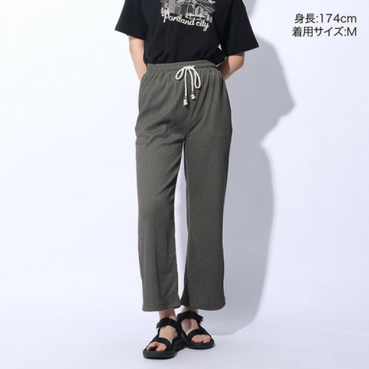 エルケクス ELKEX レディース ワイドパンツ ロングパンツ WASHER リラックスパンツ EKL4S10019 ウェストゴム 夏 柄 ワッシャー ベーシックカジュアル SuperSportsXEBIO支店