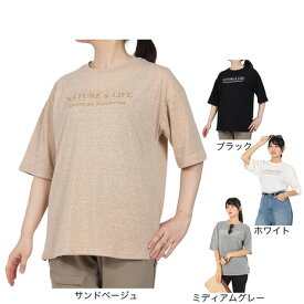 エルケクス（ELKEX）（レディース）半袖 フロッキープリント ワイドTシャツ EKL5S10043