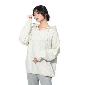 エルケクス（ELKEX）（レディース）ニット フル フーディー EKL4FA0024 OWHT