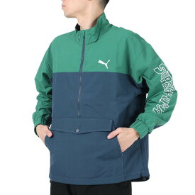 【スーパーSALE期間限定！50％OFF！】プーマ（PUMA）（メンズ）SUPER PUMA ウーブンジャケット 674791 37 GRN