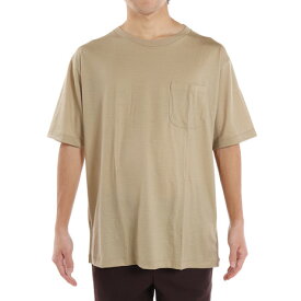 エルケクス（ELKEX）（メンズ） 半袖Tシャツ メリノウール ポケット クルーネック EKM1FA3119 ウール100% UVカット 日本製