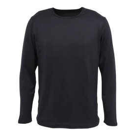 クー（Coo.）（メンズ）ドライウォーム グリッド クルーネック 長袖シャツ 891CO4GC0133 BLK 黒 M-3Lサイズ 吸汗 速乾