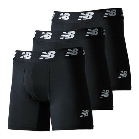 ニューバランス（new balance）（メンズ）プレミアムボクサーパンツ 6インチ 前開き 3枚セット Sサイズ-LLサイズ 黒 LAU13001BKK