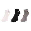 ナイキ（NIKE）（メンズ、レディース）3足組 エブリデイ クッション クウォーター ソックス SX7667-964