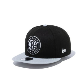 ニューエラ（NEW ERA）（メンズ、レディース）9FIFTY ブルックリン・ネッツ ブラック×チームカラー グレーバイザー キャップ 13562101 帽子