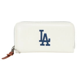 エムエルビー（MLB）（メンズ、レディース）MLB PU 刺繍 長財布 ロサンゼルス ドジャース LA-WLT33 白