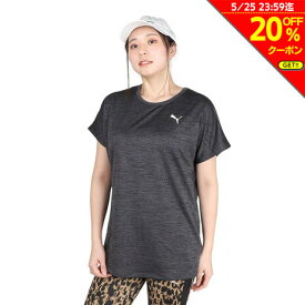 プーマ（PUMA）（レディース）アクティブ メッシュ ヘザー 半袖 Tシャツ 680746 01 BLK