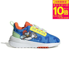 【5/24 23:59まで！ エントリーで対象商品P10倍！】アディダス（adidas）（キッズ）アディダス×ディズニー レーサー TR21 ブルー ホワイト GY6644 ドナルドダック ジュニア スポーツシューズ スリッポン