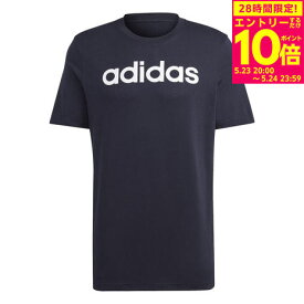 【5/24 23:59まで！ エントリーで対象商品P10倍！】アディダス（adidas）（メンズ）Tシャツ 半袖 メンズ エッセンシャルズ リニア刺しゅう 綿100% ロゴ シンプル ネイビー ECQ98-IC9275