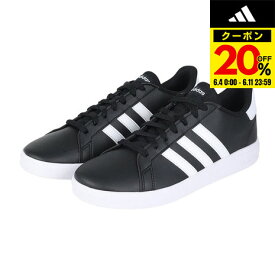 アディダス（adidas）（レディース、キッズ）スニーカー グランドコート ブラック 黒 LKK25-GW6503 GRANDCOURT