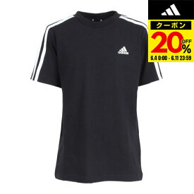 【20%OFFクーポン対象！6/11まで】アディダス（adidas）（キッズ）Tシャツ tシャツ 半袖 エッセンシャルズ スリーストライプス コットンTシャツ ECN59-HR6330 綿100% ブラック 黒