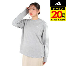 【20%OFFクーポン対象！6/11まで】アディダス（adidas）（レディース）エッセンシャルズ プラス 3ストライプ 長袖Tシャツ KVF78-JF1389