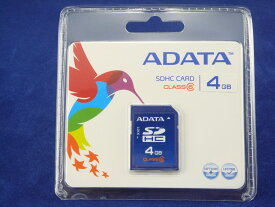 ★高速 CLASS 6★　ADATA製 SDHCカード 4GB