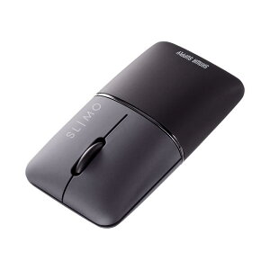 サンワサプライ 静音BluetoothブルーLEDマウス 薄型 SLIMO(充電式・ブラック) MA-BBS310BK