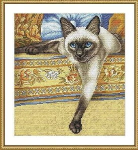 Siamese Cat, Blue eyed Cats counted cross stitch kits 14, VLANXXeb`Lbg 90x150 |CgA16x26cm L NXXeb`