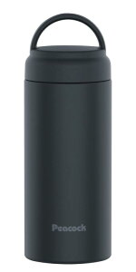【持ち運び便利なハンドル付き】ピーコック魔法瓶 スクリューマグボトル チャコールグレー 350ml 水筒 魔法瓶 保温 保冷 まほうびん 持ち手 軽量 タンブラー コーヒー マグ 洗いやすい マグ