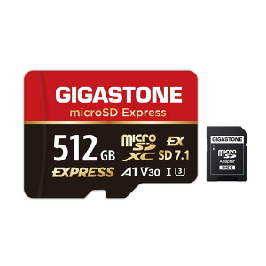 �ySwitch 2 ��p�݌v�zGIGASTONE microSD Express microSD�J�[�h 512GB SD7.1 �ǂݎ�葬�x/�������ݑ��x�ő� 880/650MB/s A1 V30 U3