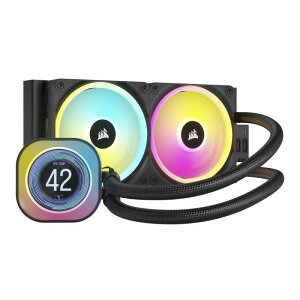 CORSAIR iCUE LINK H100i LCD AIO 水冷式 CPU クーラー - 【QX120 RGB ファン/IPS LCDスクリーン付き】 - 240mm ラジエーター Intel LGA 1700、AMD AM5 に対応 - iCUE