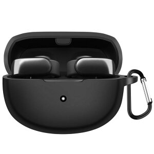 CABOBE �Ή� bose ultra open earbuds �P�[�X ���ɔ� �t��V���R���f�� LED�� ���C�����X�[�d�Ή� �ϏՌ� �h�� �h�o �y�ʃf�U�C�� ���h�~ �����h�~ �V���v���X���� �J���r�i�t��(�u���b�N)