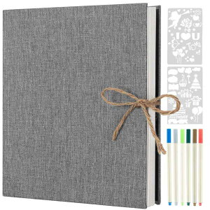 AIOR アルバム フォトアルバム 貼るタイプ フリー台紙 麻縄飾り バインダー式 写真アルバム 30枚/60ページ 手作りフォトブック 粘着式 写真収納 ファイル フィルム 家庭用 子供用 記念日 結婚