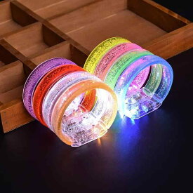 LED 手環 夜光 発光 手首 バンド コンサート 応援 グッズ 蛍光 フラッシュ 腕 アクセサリー 光る イベント 祭り ライブ ダンス クラブ 音楽 光 演出 緑 青 白 赤