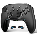 switchコントローラー Switch2 LEDライト マクロ機能 自動連射機能 3階段TURBO速度 4階段HD振動 スイッチ コントローラー 6軸ジャイロセンサー 1000mAh大容量 Switch/有機ELモデル/LITEに対応 (ブラック)