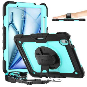 Timecity iPad Air 11�C���` ��p �P�[�X 2025/2024�V���f�� �ϏՌ� �O�w�ی� ��� 360°��]�X�^���h ��ʕی�t�B���� �V�����_�[�X�g���b�v�n���h�X�g���b�v �y�����[�t�� 2025/2024 iPad Air1
