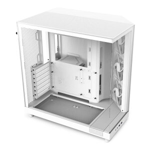 NZXT H6 Flow White 2�ʃE���g���N���A �����K���X�p�l���̗p 120mm �P�[�X�t�@�� 3��t�� �f���A���`�����o�[ �V���[�P�[�X�^ �~�h���^���[ ATX PC�P�[�X �z���C�g CC-H61FW-01 CS8790
