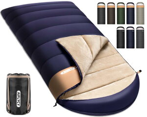 AIFLYCY 寝袋 シュラフ 封筒型 軽量 冬用 夏用【足元に二重保温・230T防水】オールシーズン 1.8Kg 1.0Kg 2.2Kg 1.4Kg コンパクト 快適温度-15℃-25℃ 簡単収納 軽量 中綿 登山 車中泊 防災用 アウトドア