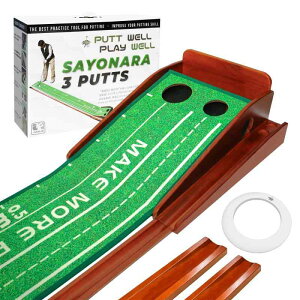 NMILE(エヌマイル) パター練習マット パターマット練習器具 ゴルフ練習器具 トレーニング 自動返球機能 滑らかな傾斜 3m 初心者 上級者 ガイドライン 真っ直ぐ打つ 室内練習 屋外練習