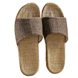 [VILAU] ルームシューズ 麻スリッパ 春夏用 室内 サンダル 部屋用 軽量 ブラウン 40-41