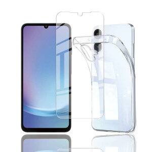 For Galaxy A25 5G �P�[�X �y1���Z�b�g�K���X�t�B����+1�P�[�X TPU�zSC-53F SCG33 �p�̉t���ی�t�B���� �̗p �����ߗ� ���^ �d�x9H ��U�h�~���� Galaxy A25 5G SC-53F SCG33 ��p�N���A �\
