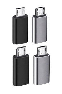 YFFSFDC USB-C �� Micro USB �A�_�v�^ Type-C (���X) to Micro USB (�I�X) �ϊ��A�_�v�^ 4���� �}�C�N��USB�ϊ��A�_�v�^�[ �ϊ��R�l�N�^ �[�d�ƃf�[�^�]�� Xperia�AGalaxy�ANexus�AHUA