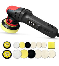ZOTA ポリッシャー， ダブルアクションポリッシャー 75mm/100mm交換式ヘッド 7000RPM 高回転 強力小型 軽量 カーポリッシャー 偏心構造 6段変速 鏡面磨き 傷消し 艶出し ワックスがけ 研磨 洗車 家