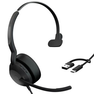 Jabra �w�b�h�Z�b�g Evolve2 50 UC Mono USB C/A �Ў� �w�b�h�z�� �}�C�N�t�� UC ���m USB-C/USB-A�ڑ� �m�C�Y�L�����Z�����O 1�������K�ȃ��U�[�N�b�V���� Teams/Zoom�Ή� �y�� ��c