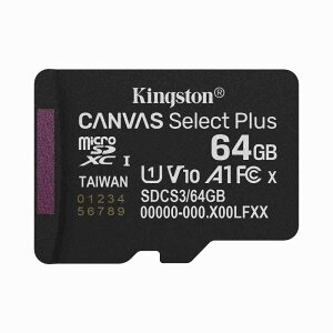 Kingston Canvas Select Plus microSD�������[�J�[�h 64GB microSDXC Gen3 100MB/s A1�J�[�h + �A�_�v�^�[ - SDCS3/64GB