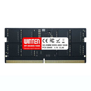 WINTEN �m�[�gPC�p������ DDR5-4800 16GB 262Pin CL40 1.1V SODIMM SDRAM �����������[ ���݃������[�y5�N�E�����zWT-SD4800-16GB