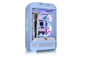 Thermaltake The Tower 300 Hydrangea Blue 3�ʋ����K���X�p�l���̗p ���p���X�^�C�� �}�C�N���^���[ Micro-ATX PC�P�[�X CA-1Y4-00SFWN-00 CS8887