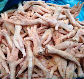 長鶏爪 骨有り 鶏脚 生鶏もみじ モミジ鶏の足 鳥足 鶏肉 業務用 ブラジル産 1kg [冷凍食品]